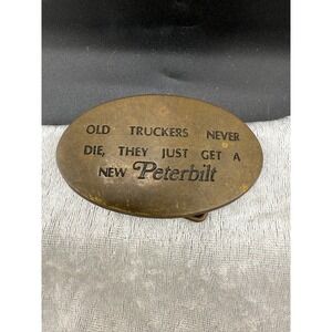 Vintage Peterbilt Brass Buckle Old Truckers